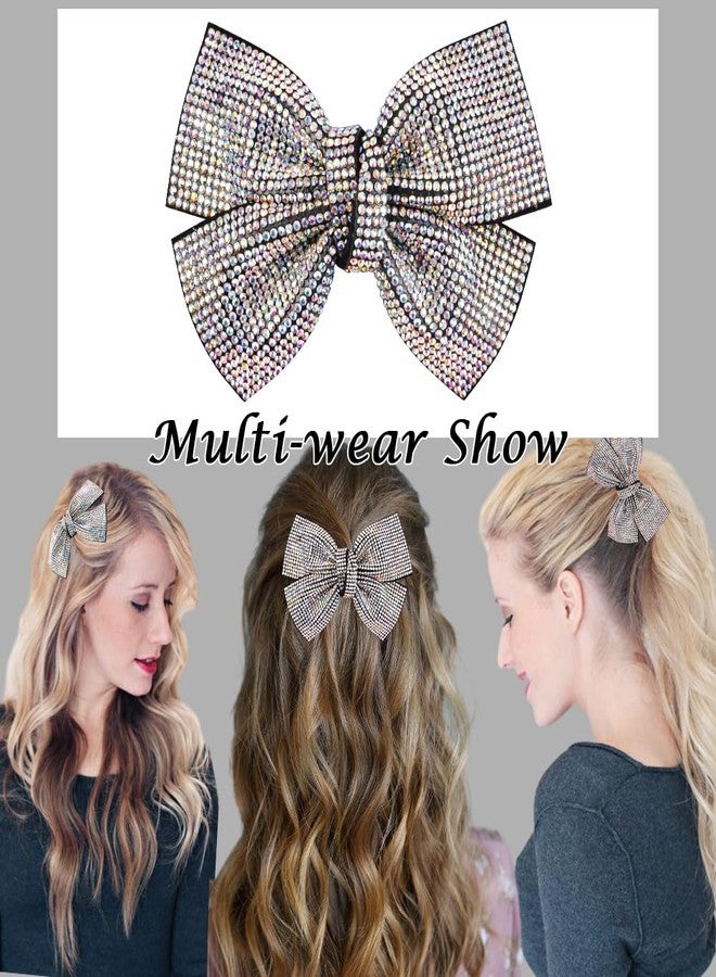 AHONEY Rhinestone Hair Accessories: Glitter Barrettes, Bling Hair Clips & Bows for Women, Girls - Holiday Gift (AB Silver) - Image 2